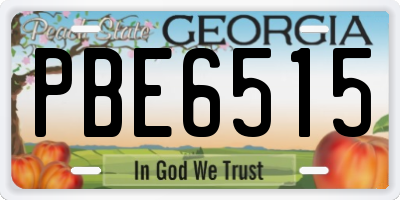 GA license plate PBE6515