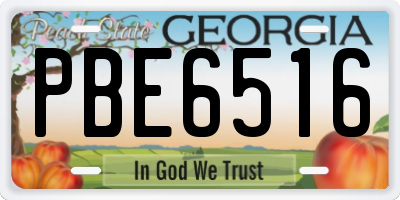 GA license plate PBE6516