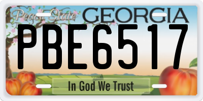 GA license plate PBE6517