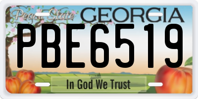 GA license plate PBE6519