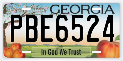 GA license plate PBE6524