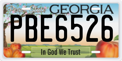 GA license plate PBE6526