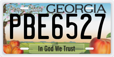 GA license plate PBE6527