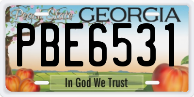 GA license plate PBE6531