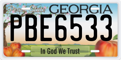 GA license plate PBE6533