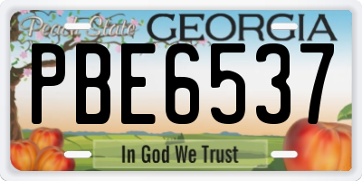 GA license plate PBE6537