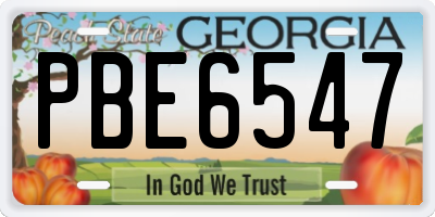 GA license plate PBE6547