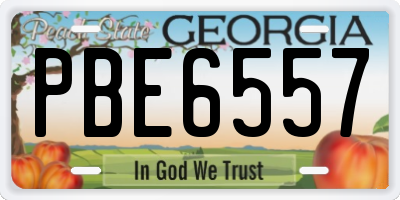 GA license plate PBE6557