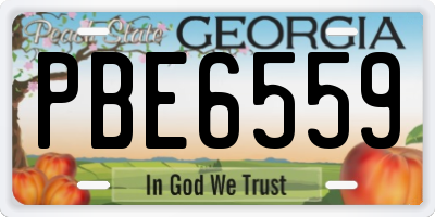GA license plate PBE6559