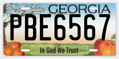 GA license plate PBE6567