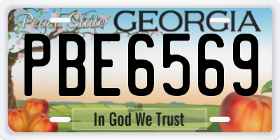 GA license plate PBE6569