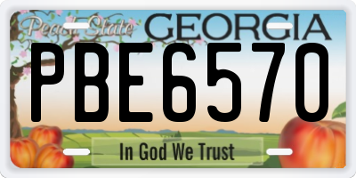 GA license plate PBE6570