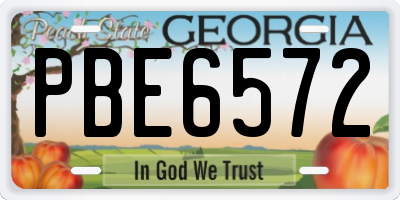 GA license plate PBE6572