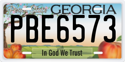 GA license plate PBE6573