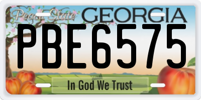 GA license plate PBE6575