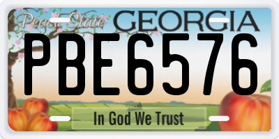 GA license plate PBE6576