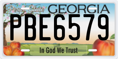 GA license plate PBE6579