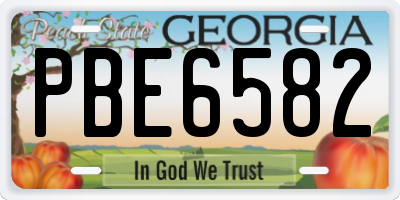 GA license plate PBE6582