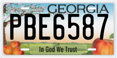 GA license plate PBE6587