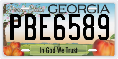 GA license plate PBE6589
