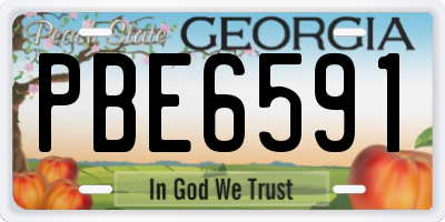 GA license plate PBE6591