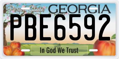 GA license plate PBE6592