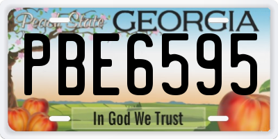 GA license plate PBE6595