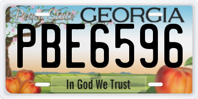 GA license plate PBE6596