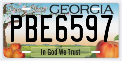 GA license plate PBE6597