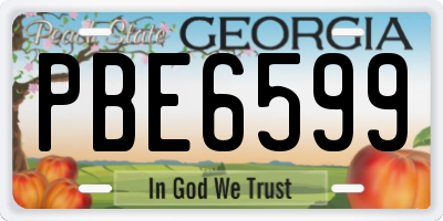 GA license plate PBE6599