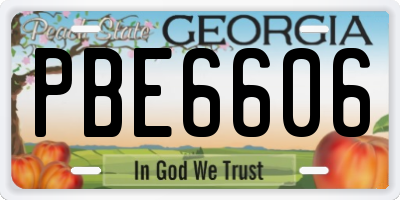 GA license plate PBE6606