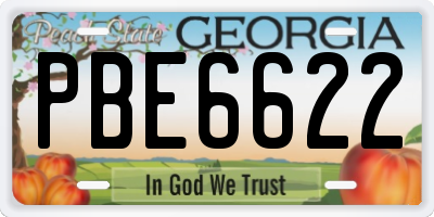 GA license plate PBE6622