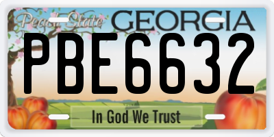 GA license plate PBE6632