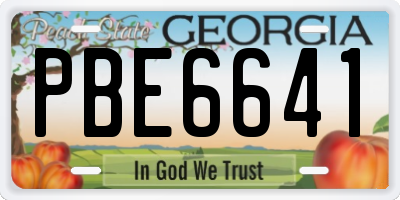 GA license plate PBE6641