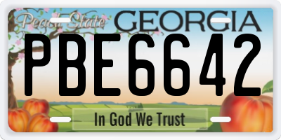 GA license plate PBE6642