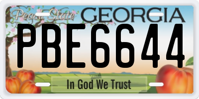 GA license plate PBE6644