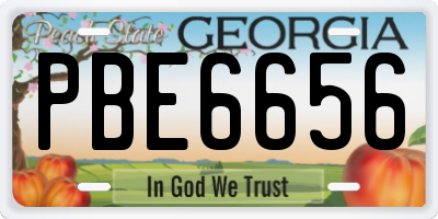 GA license plate PBE6656