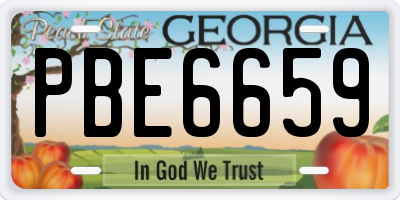 GA license plate PBE6659