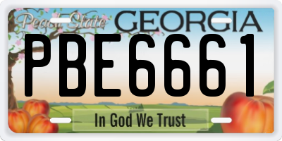 GA license plate PBE6661