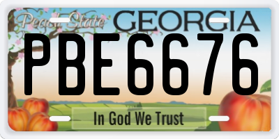 GA license plate PBE6676