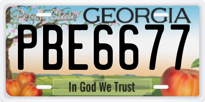 GA license plate PBE6677