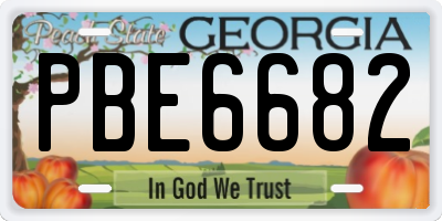 GA license plate PBE6682