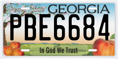 GA license plate PBE6684