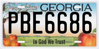 GA license plate PBE6686