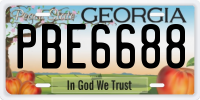 GA license plate PBE6688