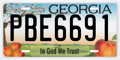 GA license plate PBE6691