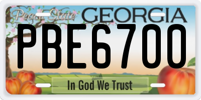 GA license plate PBE6700