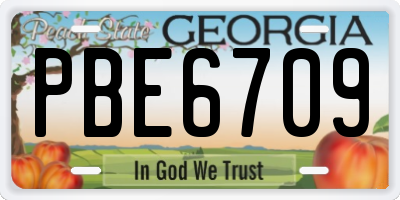 GA license plate PBE6709