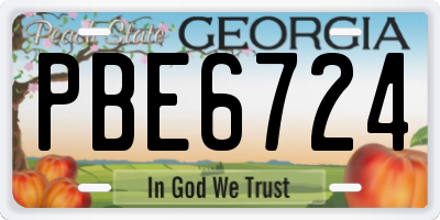 GA license plate PBE6724
