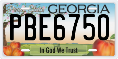 GA license plate PBE6750